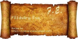 Földváry Éva névjegykártya