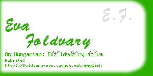 eva foldvary business card