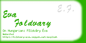 eva foldvary business card